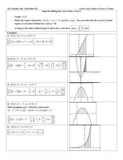 AP Calculus AB - Worksheet 55 Exact Area Under a Curve w/ Notes