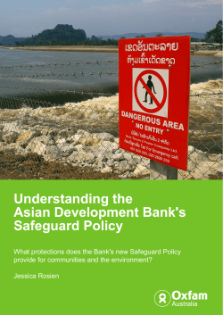 Understanding the Asian Development Bank`s Safeguard