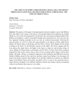 the aspects of perry-lord for popular ballads, concerning threeanglo
