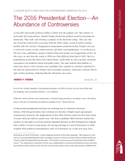 The 2016 Presidential Election—An Abundance