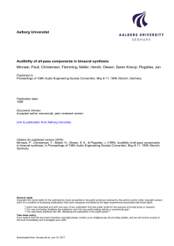 Aalborg Universitet Audibility of all-pass components in - VBN