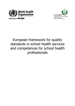 European framework for quality standards in school health services