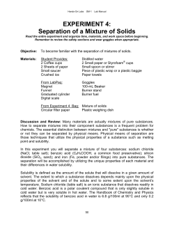 EXPERIMENT 4: Separation of a Mixture of Solids