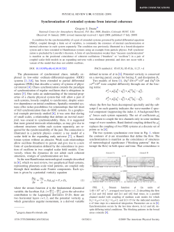 Synchronization of extended systems from internal coherence