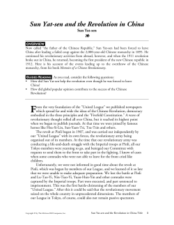 Sun Yat-sen and the Revolution in China