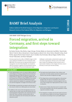 BAMF Brief Analysis Forced migration, arrival in Germany, and first