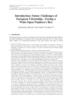 Introduction: Future Challenges of European Citizenship&mdash;Facing a