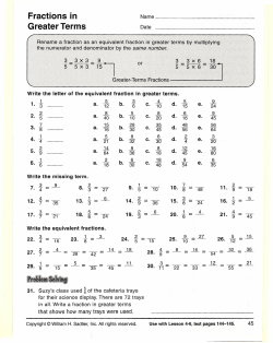 Fractions in Greater Terms