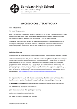 whole school literacy policy