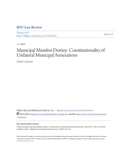 Municipal Manifest Destiny - BYU Law Digital Commons