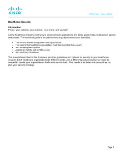 Cisco Healthcare Security White Paper