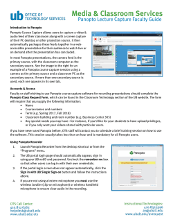 Panopto Lecture Capture Faculty Guide