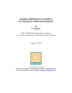 Madras Presidency Women in the Quit India
