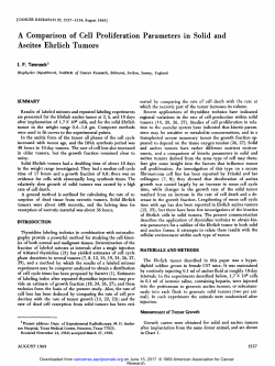 A Comparison of Cell Proliferation Parameters in