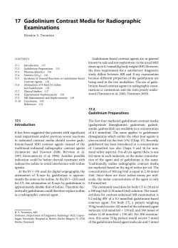 17 Gadolinium Contrast Media for Radiographic Examinations