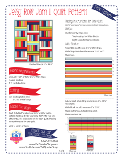 Jelly Roll Jam II Quilt Pattern Free Pattern