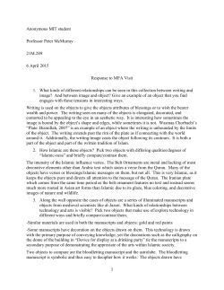 Student #2 response to MFA visit