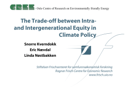 The Trade-off between Intra- and Intergenerational - CREE