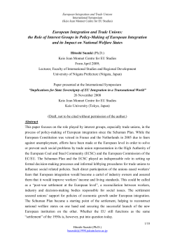 European Integration and Trade Unions