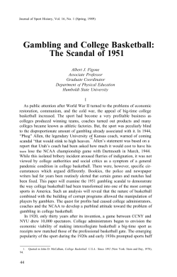 Gambling and College Basketball: The Scandal of 1951