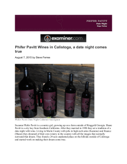Phifer Pavitt Wines in Calistoga, a date night comes true /