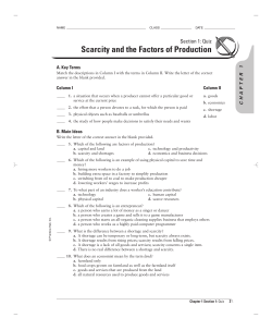 Scarcity and the Factors of Production