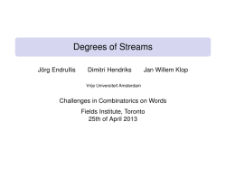 Degrees of Streams