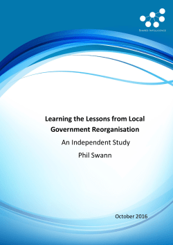 Learning the Lessons from Local Government Reorganisation