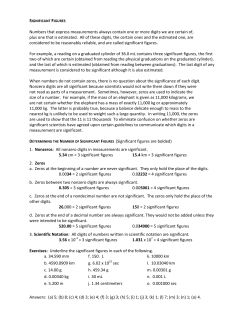 SIGNIFICANT FIGURES