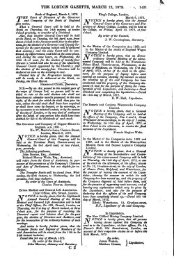 THE LONDON GAZETTE, MARCH 12, 1872.