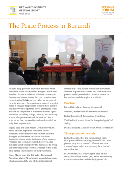 The Peace Process in Burundi