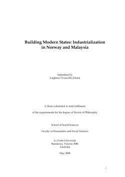 Building Modern States: Industrialization in Norway and Malaysia