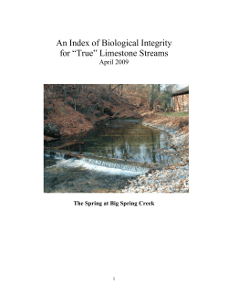 An Index of Biological Integrity-Limestone Streams