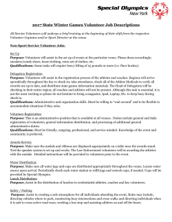 2017 State Winter Games Volunteer Job Descriptions