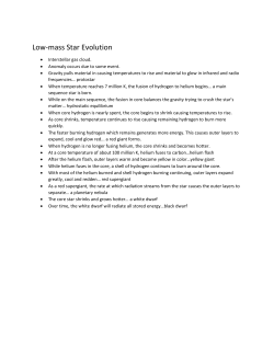 Stellar Evolution Low Mass / High Mass Stars