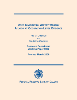 Does Immigration Affect Wages? A Look at Occupation