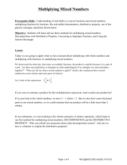 Multiplying Mixed Numbers
