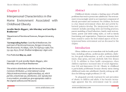 Interpersonal Characteristics in the Home