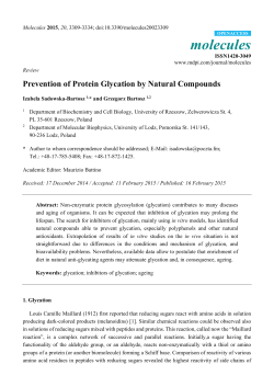 Prevention of Protein Glycation by Natural Compounds