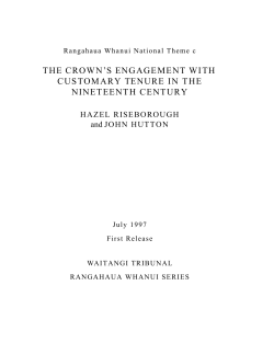 The Crown`s Engagement with the Customary