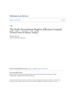 The Sixth Amendment Right to Effective Counsel
