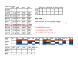 Updated Playoff Schedule (Post Rainout)