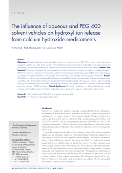 The influence of aqueous and PEG 400 solvent vehicles on hydroxyl