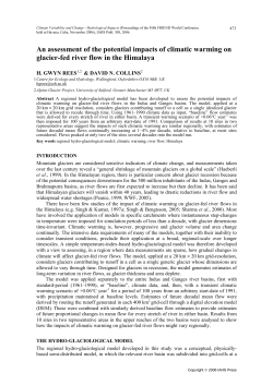An assessment of the potential impacts of climatic warming on