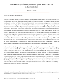 Male Infertility and Intracytoplasmic Sperm