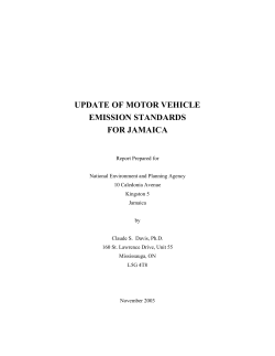 update of motor vehicle emission standards for jamaica