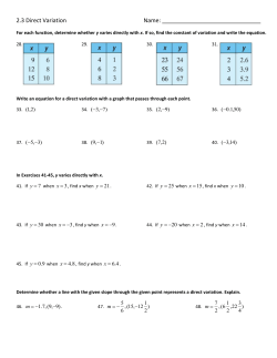 2.3 Direct Variation Worksheet