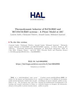 Thermodynamic behavior of FeCl3-H2O and HCl-FeCl3-H2O