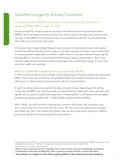 Qualified Longevity Annuity Contracts