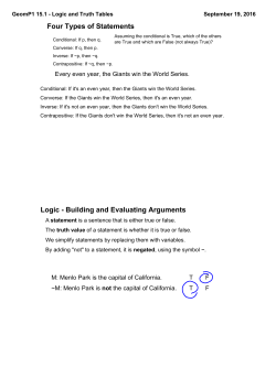 GeomP1 15.1 - Logic and Truth Tables
